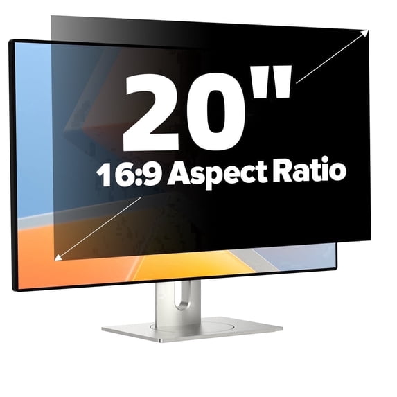 GUDTEKE 20" Widescreen Computer Privacy Screen Protector, Anti-Glare, Anti-Blue Light, Data Confidentiality Shield
