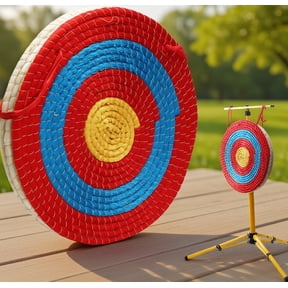 1-Pack 20 Inch Straw Archery Target, Round and Target for Backyard Outdoor Shooting , Fits Recurve & Compound