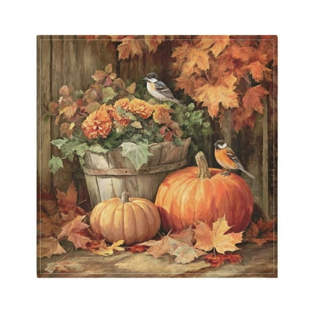 1 Pack 20'' x20" Satin Table Napkins Dinner Napkins for wedding Party Decoration events Beautiful Fall Scene