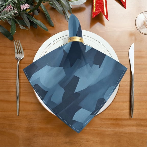 1 Pack 20'' x20" Satin Table Napkins Dinner Napkins for wedding Party Decoration events Blue Camouflage