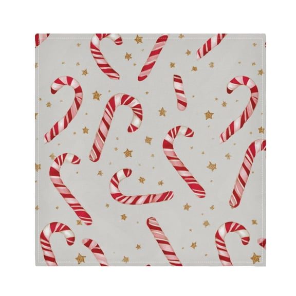1 Pack 20'' x20" Satin Table Napkins Dinner Napkins for wedding Party Decoration events Candy Cane and Gold Stars