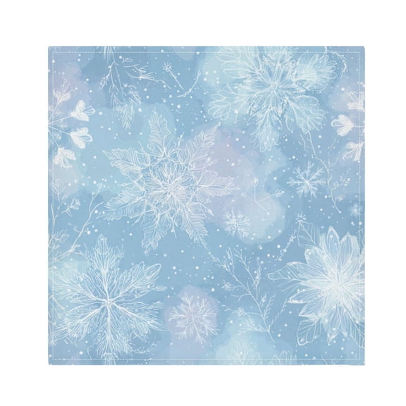 1 Pack 20'' x20" Satin Table Napkins Dinner Napkins for wedding Party Decoration events Delicate Snowflakes Patter
