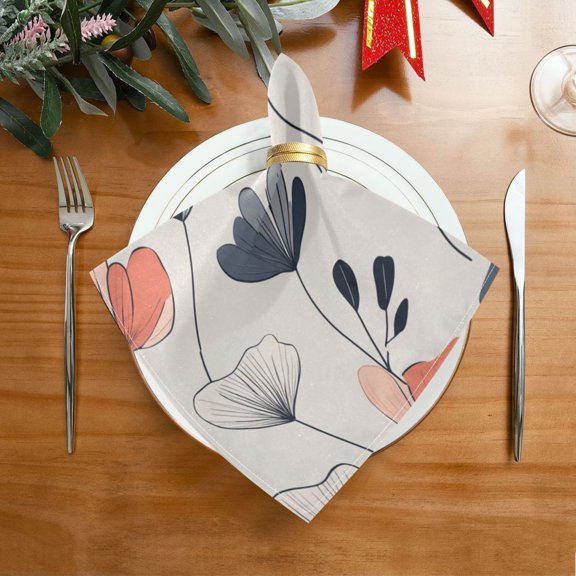 1 Pack 20'' x20" Satin Table Napkins Dinner Napkins for wedding Party Decoration events Elegant and Simple Flowers