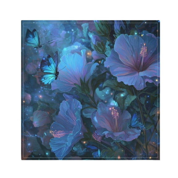 1 Pack 20'' x20" Satin Table Napkins Dinner Napkins for wedding Party Decoration events Fantasy Luminous Flowers