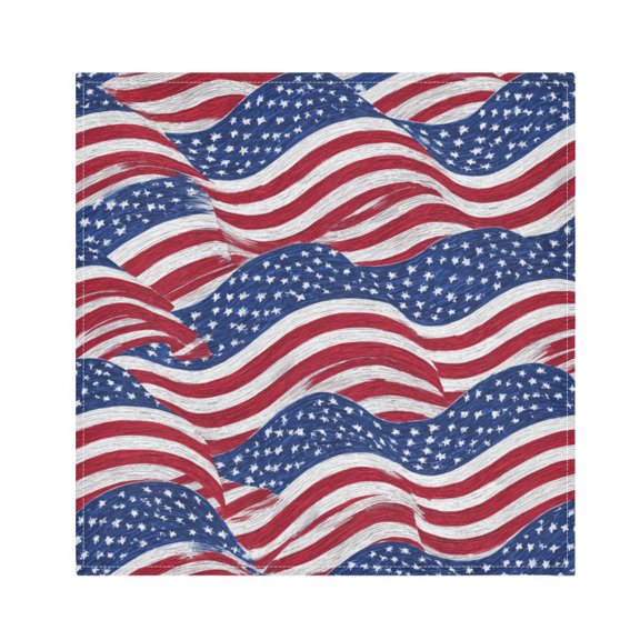 1 Pack 20'' x20" Satin Table Napkins Dinner Napkins for wedding Party Decoration events Flags Wave Pattern