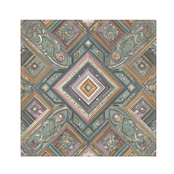 1 Pack 20'' x20" Satin Table Napkins Dinner Napkins for wedding Party Decoration events Intricate Brown Batik Pattern