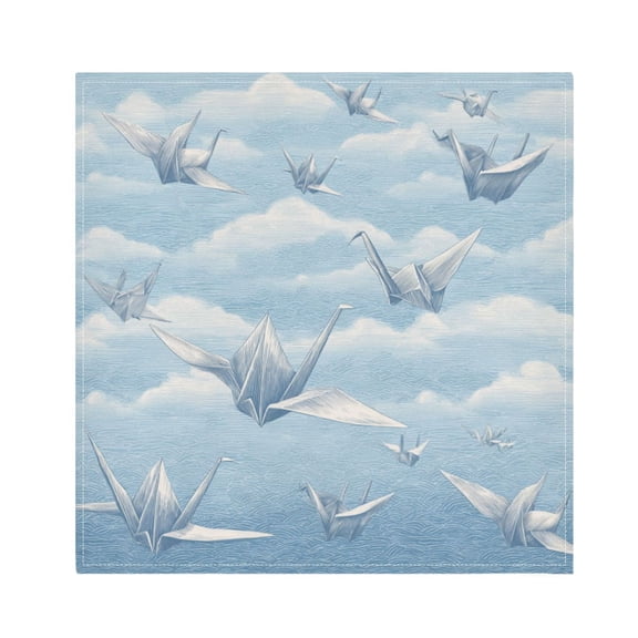 1 Pack 20'' x20" Satin Table Napkins Dinner Napkins for wedding Party Decoration events Light Blue Paper Cranes