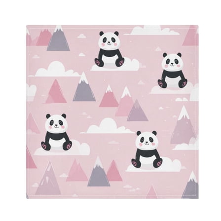 1 Pack 20'' x20" Satin Table Napkins Dinner Napkins for wedding Party Decoration events Panda and Clouds Pattern