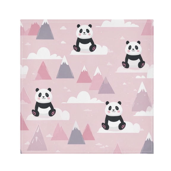 1 Pack 20'' x20" Satin Table Napkins Dinner Napkins for wedding Party Decoration events Panda and Clouds Pattern