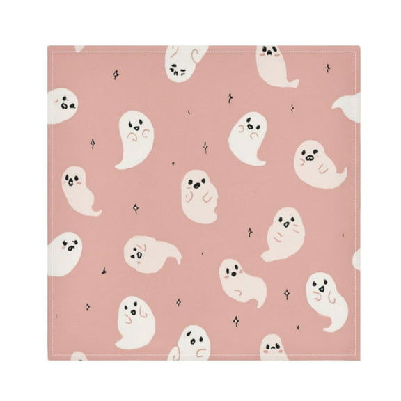 1 Pack 20'' x20" Satin Table Napkins Dinner Napkins for wedding Party Decoration events Pastel Pink Cute Ghosts