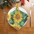 thumbnail image 1 of 1 Pack 20'' x20" Satin Table Napkins Dinner Napkins for wedding Party Decoration events Pattern Of Sunflowers, 1 of 6