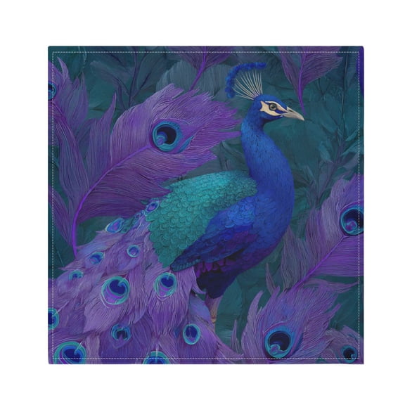1 Pack 20'' x20" Satin Table Napkins Dinner Napkins for wedding Party Decoration events Peacock Pattern