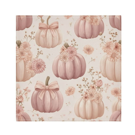1 Pack 20'' x20" Satin Table Napkins Dinner Napkins for wedding Party Decoration events Pumpkins Adorned in Bows and Flowers