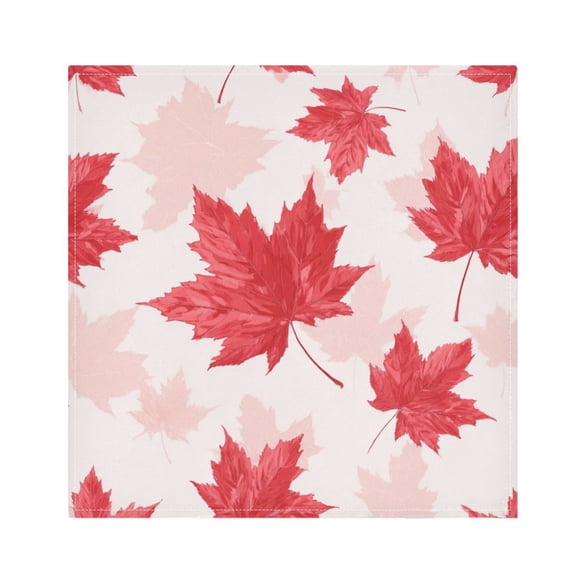 1 Pack 20'' x20" Satin Table Napkins Dinner Napkins for wedding Party Decoration events Red Maple Leaves Pattern