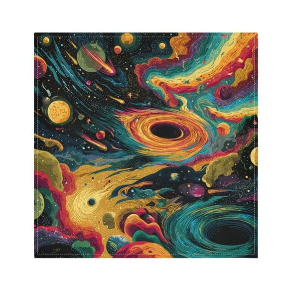 1 Pack 20'' x20" Satin Table Napkins Dinner Napkins for wedding Party Decoration events Swirling Galaxy