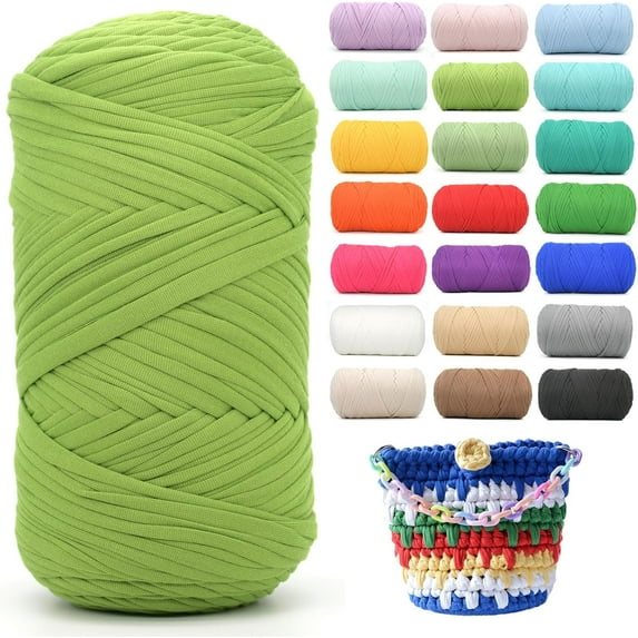 1 Pack 200G /196ft Tshirt Yarn for Crochet, T Shirt Soft Elastic Fabric Chunky Thick T-Shirt Crochet Yarn for Crocheting Knitting Beginner Hand Knitting Bag/DIY Craft/Home Decor