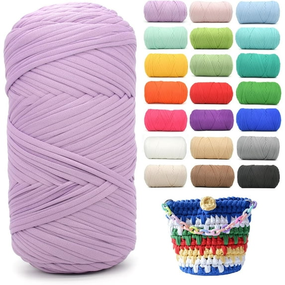 1 Pack 200G /196ft Tshirt Yarn for Crochet, T Shirt Soft Elastic Fabric Chunky Thick T-Shirt Crochet Yarn for Crocheting Knitting Beginner Hand Knitting Bag/DIY Craft/Home Decor