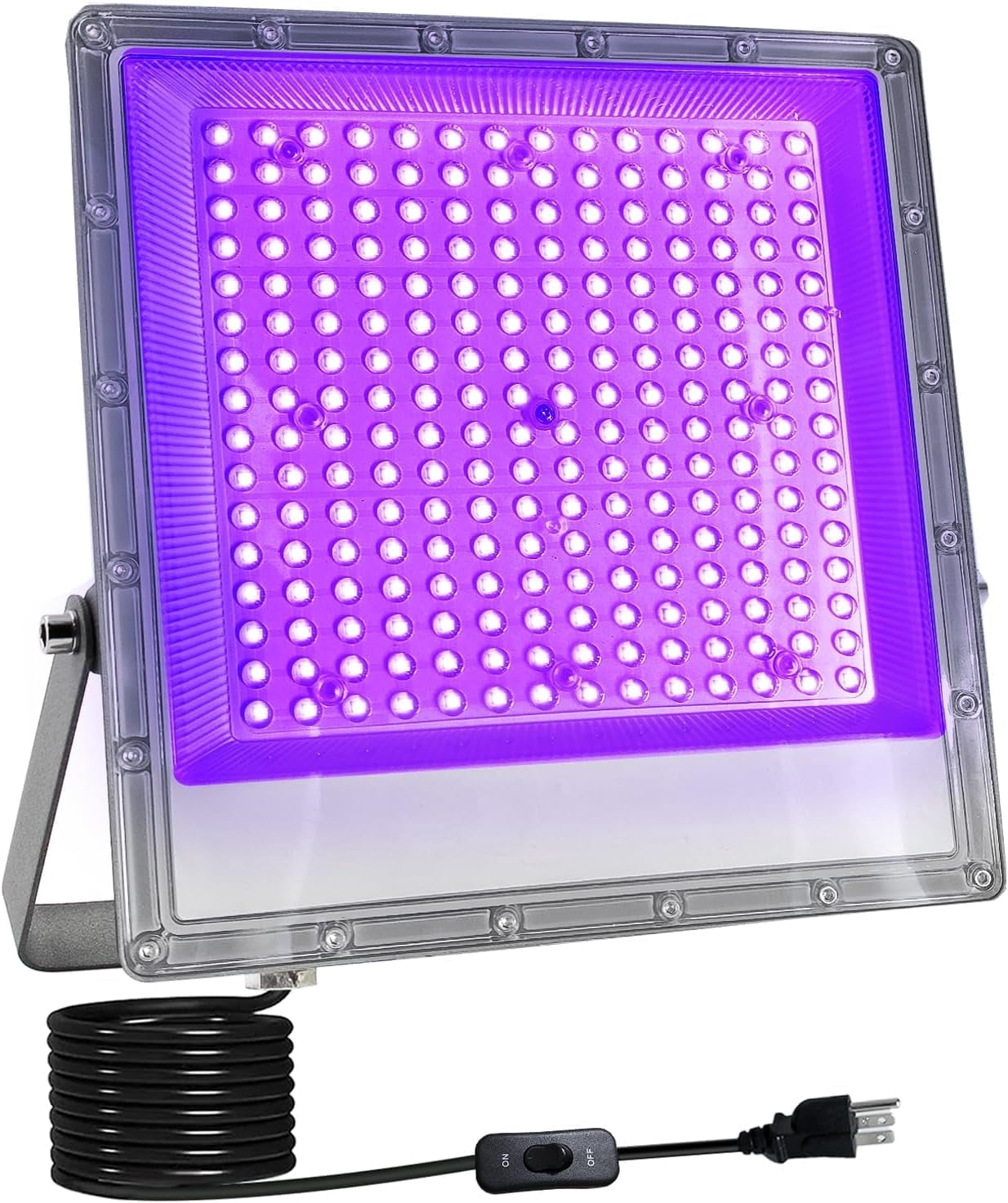 Indmird 1 pack 200W UV Black Light, IP65 Waterproof, for Black Light Party, Halloween, Stage Lighting, Body Paint, Fluorescent Poster, Neon Glow