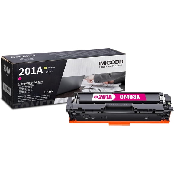1-Pack 201A Toner Replacement for HP 201A | CF403A Magenta Toner Cartridge (with chip) High Capacity 1,700 Pages Compatible Color Pro M252dw M252n MFP M277n...