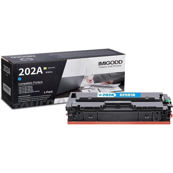 1-Pack 202A Toner Replacement for HP 202A | CF501A Cayn Toner Cartridge (with chip) High Capacity 1,500 Pages Compatible Color Pro M254nw M254dw M254dn MFP M280nw M281fdn M281fdw M281cdw Printer