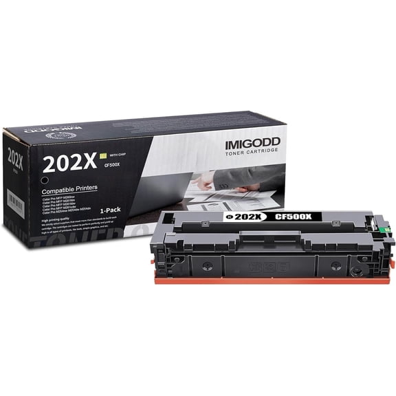 1-Pack 202X Toner Replacement for HP 202X | CF500X Black Toner Cartridge (with chip) High Capacity 3,400 Pages Compatible Color Pro M254nw M254dw M254dn MFP M280nw M281fdn M281fdw M281cdw Printer