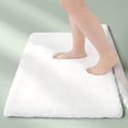 thumbnail image 1 of 1 Pack 20x32 Absorbent Bathroom Rug White, Soft Microfiber Non-Slip Bath Mat, Thick Plush Machine Washable, 1 of 9