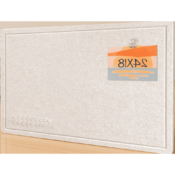 1 Pack 24x18 Inch Felt Bulletin Board with 20 Pushpins, Frameless Foldable Pin Board Vision Board for Wall Display, Oatmeal