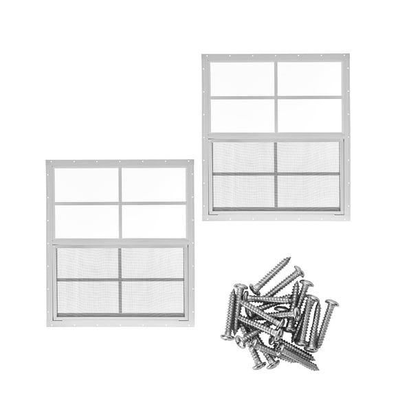 1 Pack 24x27 Shed Windows,Aluminum Household Windows with Tempered Glass Screen,Mount Sliding Windows for Chicken Coop, Playhouse, Garage