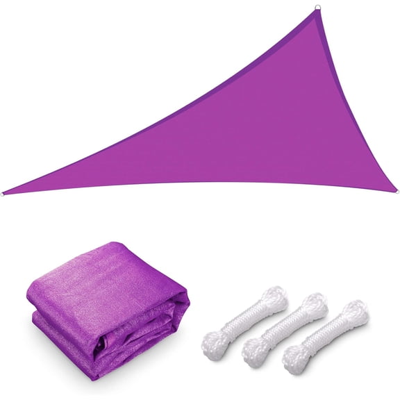 1 Pack 28'x28'x28' Triangle Sun Shade Sail Fuchsia 97% UV Block Commercial Events Carpark Swimming Pool Camping Beach Picnic Playground Outdoor Building Canopy
