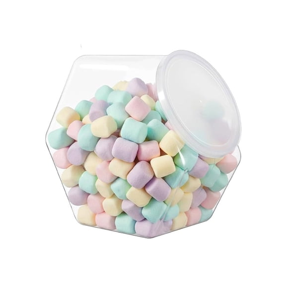 1 Pack 29oz Plastic Candy Jars with Lids,TGY Hexagon Candy Jars, Plastic Cookie Jars Kitchen Storage Containers Reusable Clear Containers for Snacks, Cookie, Coffee Pod
