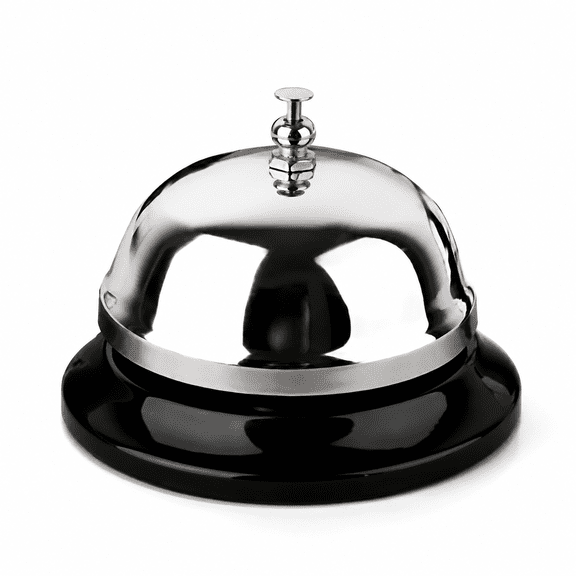 1 Pack 3.35 Inch Silver Anti-Rust Service Call Bell for Hotels Schools Restaurants