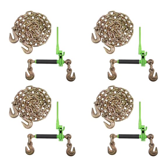 (1 Pack) 3/8" x 20' Grade 70 Chain 3/8 - 1/2 Peerless QuikBinder Kit H5125-0658 Ratchet Load Binder WLL #12000