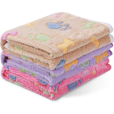 1 Pack 3 Blankets Super Soft Fluffy Premium Cute Elephant Pattern Pet Blanket Flannel Throw for Dog Puppy Cat Dark Grey Small(23x16 inch)