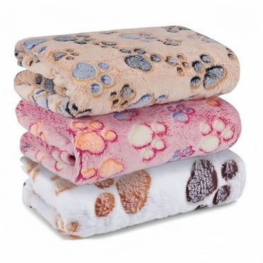 1 Pack 3 Blankets Super Soft Fluffy Premium Fleece Pet Blanket Flannel Throw for Dog Puppy Cat (23x16 inch)
