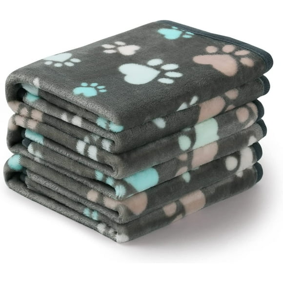 1 Pack 3 Blankets Super Soft Fluffy Premium Fleece Pet Blanket Flannel Throw for Dog Puppy Cat Paw 23x16 inch
