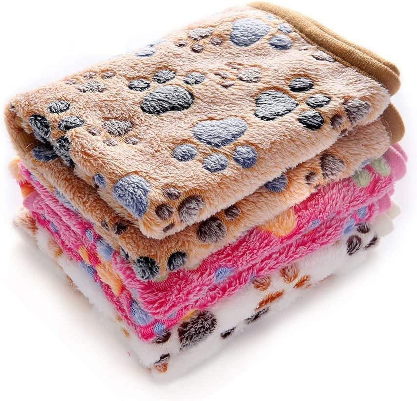 Large Brown Pink White Fleece Reversible Pet Throw Blanket