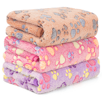 1 Pack 3 Blankets for Dogs, Fluffy Premium Flannel Pet Blanket for Dog Puppy Cat, Paw Print, Soft Warm Sleep, Washable (Medium 20x30'', Brown, Pink, Purple)