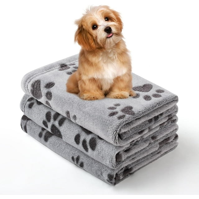 1 Pack 3 Dog Blankets for Small Dogs, Soft Fleece Dog Blanket Fluffy Pet Blanket Warm Sleep Mat