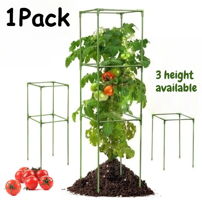 1 Pack 3-Level Green Tomato Trellis Sturdy PP Glass Fiber Plant Support for Climbing Vegetables Cucumbers Beans Vertical Growing Solution for Outdoor Gardens Raised Beds