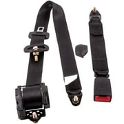 HomeDepot 3 Point Harness Safety Seat Belt, 11ft Adjustable Retractable, High-Quality Nylon, Black