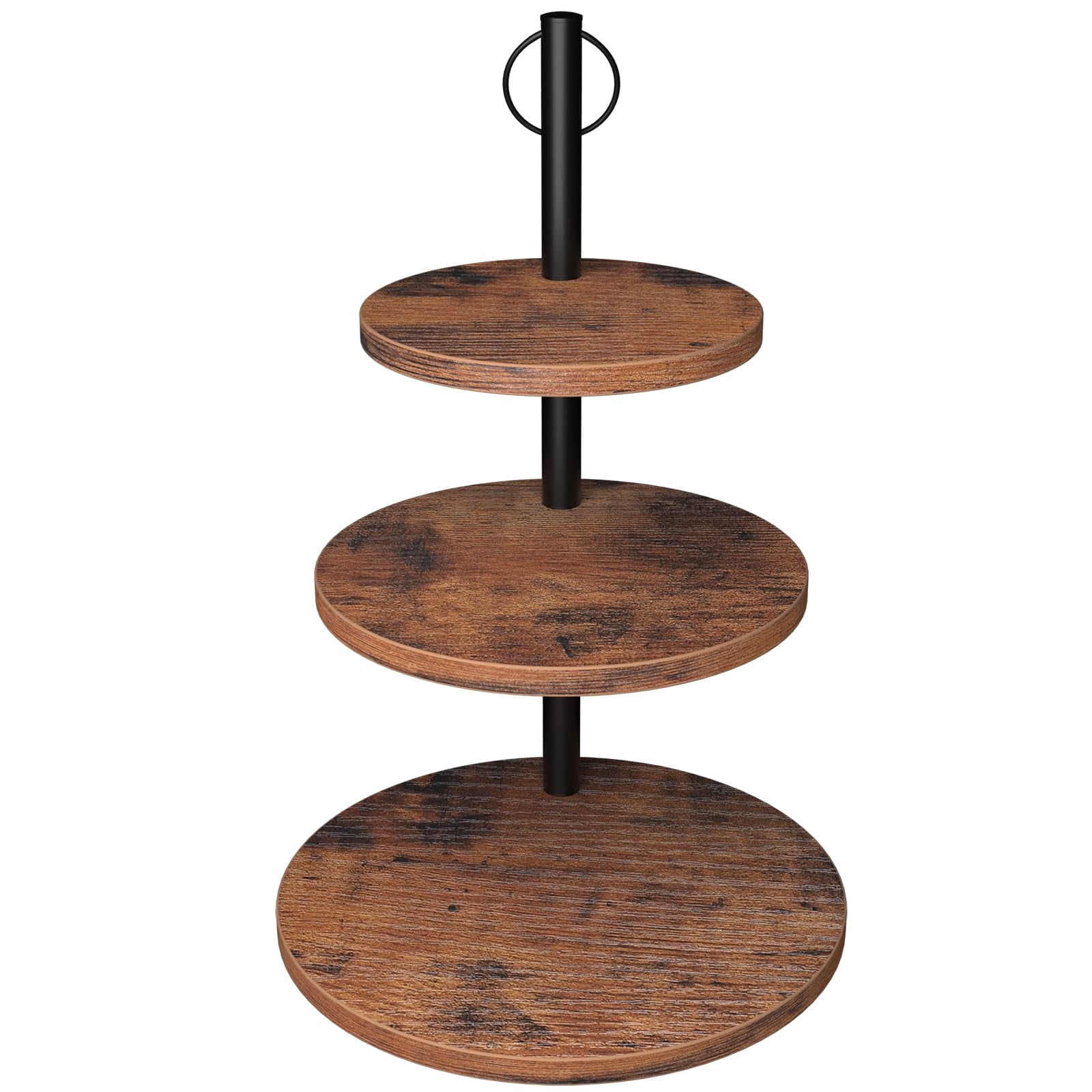 1 Pack-3 Tier Cupcake Stand Round Tiered Wooden Dessert Display Tray ...