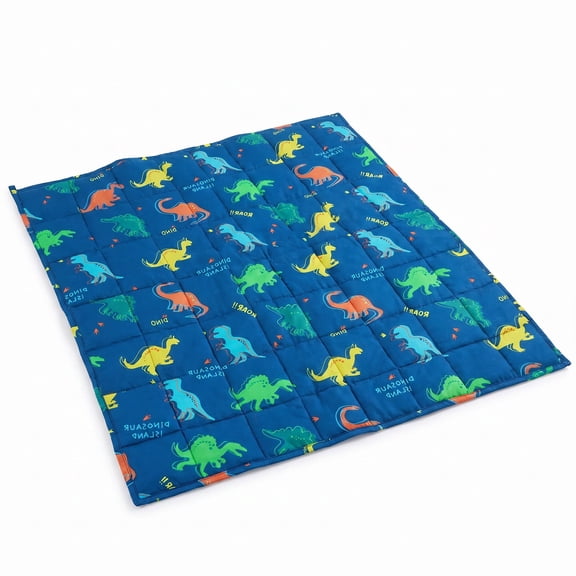 1 Pack 3 lbs Weighted Blanket, Blue Dinosaur Pattern, Soft Breathable Throw, 36x48 Inches