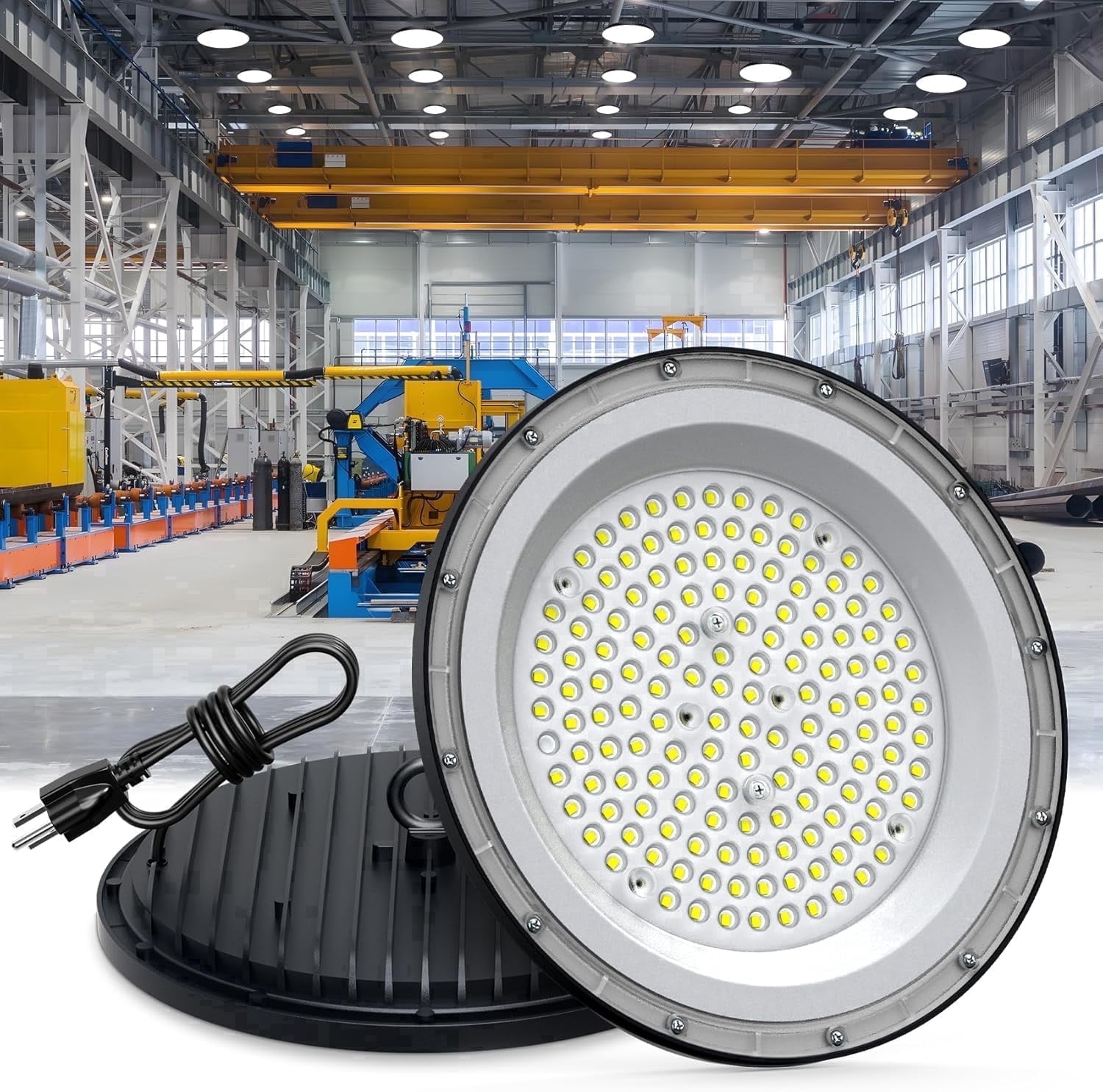 1 Pack 300W UFO LED High Bay Light 45000LM 6000K IP65 Commercial Lighting for Warehouse Garage Gym
