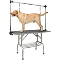 thumbnail image 1 of 1-Pack 36-Inch Foldable Dog Grooming Table for Home Bathing – Black Metal with Adjustable Arm/Noose/Tray, 1 of 10