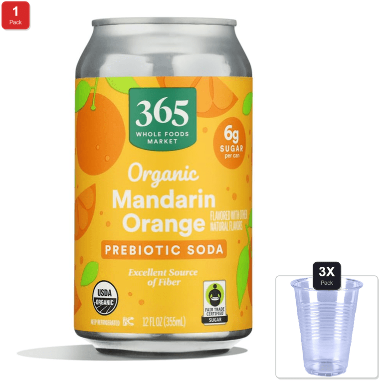1 Pack | 365 By Whole Foods Market Organic Orange Prebiotic Soda