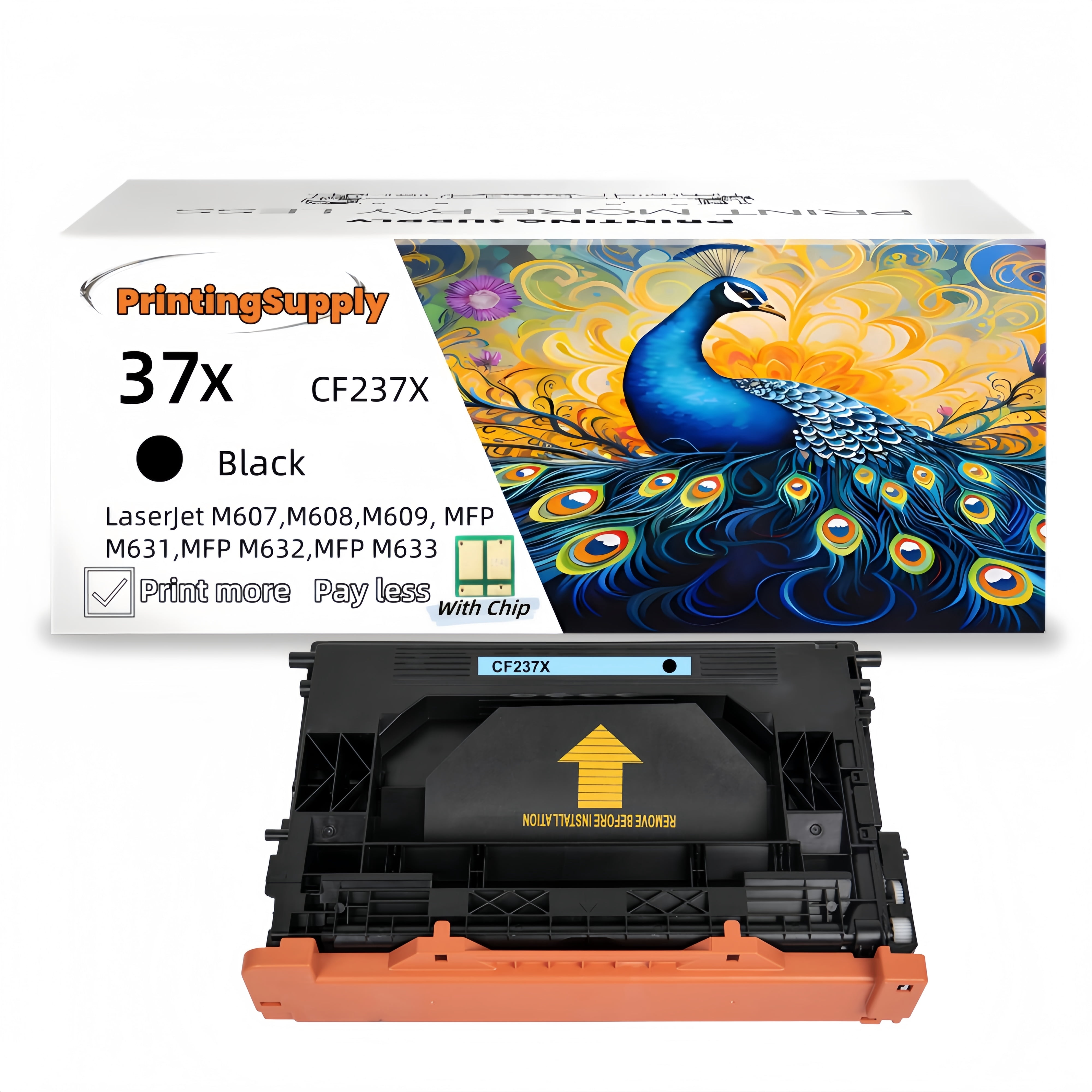 1 Pack 37X CF237X High Yield Black Toner Cartridge Compatible for HP ...