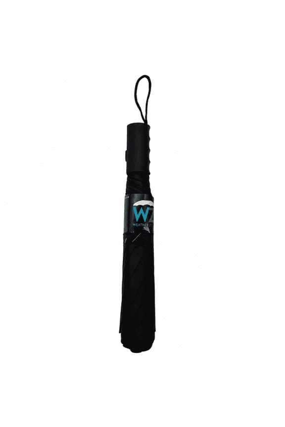 1 Pack 39 Inch Folding Umbrella with Automatic Push Button Open, Compact Travel Rain Umbrella, Large Coverage Canopy, Comfortable Grip Handle for Commuting and Daily Use, Black