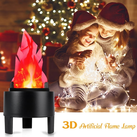 1 Pack 3W LED Fake Fire Flame Simulated Flame Effect Light Halloween Artificial 3D Campfire Centerpiece for Christmas, Festival Night Clubs