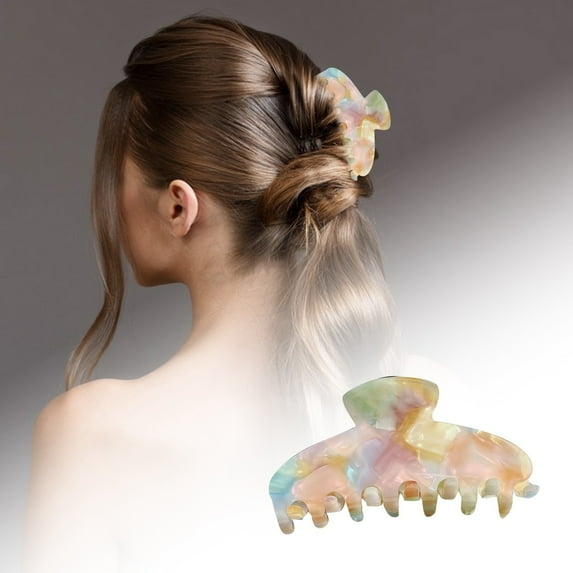 1 Pack 4.13 Inch Large Hair Clips For Women Girls Thick Hair Large Colorful Baby Girl Barrettes for Girls Hair Bling for Girls Hair Clips No Crease Little Girl Bows with No Clip Hair Clips Thick Hair
