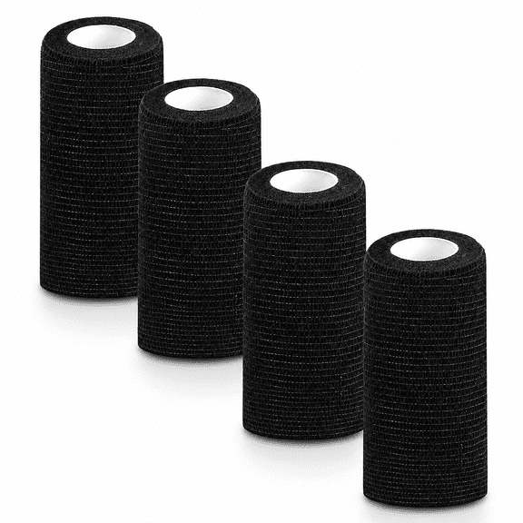 1 Pack 4 Inch 5 Yards Black Self Adhesive Cohesive Bandage Wrap